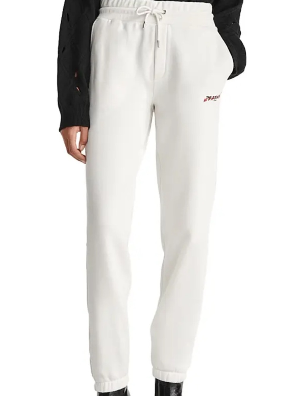 The Kooples Ivory Drawstring Track Joggers Fleece-lined Pants NWT $240
